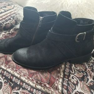 Born Black Leather Ankle Boot